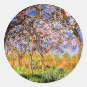Pegatina Redonda Monet - Giverny en primavera