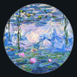 Pegatina Redonda Monet - Lilies de agua (rosa), famosa obra de arte<br><div class="desc">Claude Monet 1919 famoso cuadro,  Water Lilies (rosa)</div>