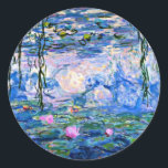 Pegatina Redonda Monet - Lilies de agua (rosa), famosa obra de arte<br><div class="desc">Claude Monet 1919 famoso cuadro,  Water Lilies (rosa)</div>