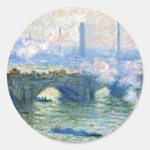 Pegatina Redonda Monet - Puente Waterloo, Londres