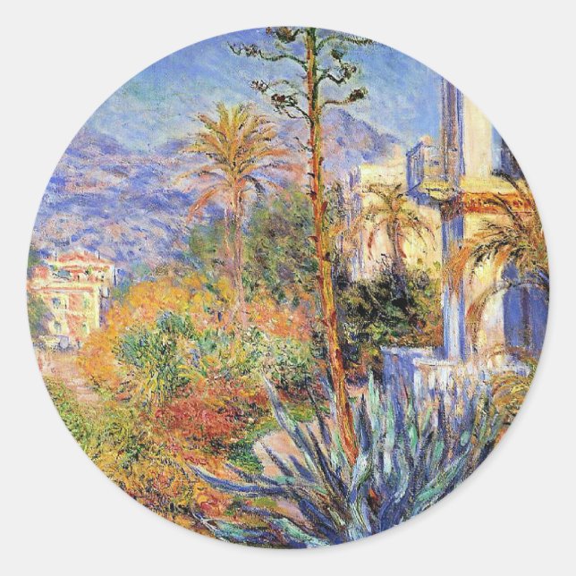 Pegatina Redonda Monet - Villas at Bordighera, (Anverso)