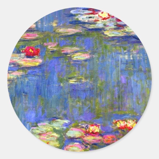 Pegatina Redonda Monet Water Lilies (Anverso)
