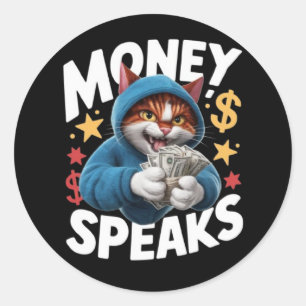 PEGATINA REDONDA MONEY SPEAKS