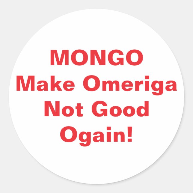 Pegatina Redonda MONGO drumpf Jeff Hankamer Artjunkhaus Comic Arts (Anverso)