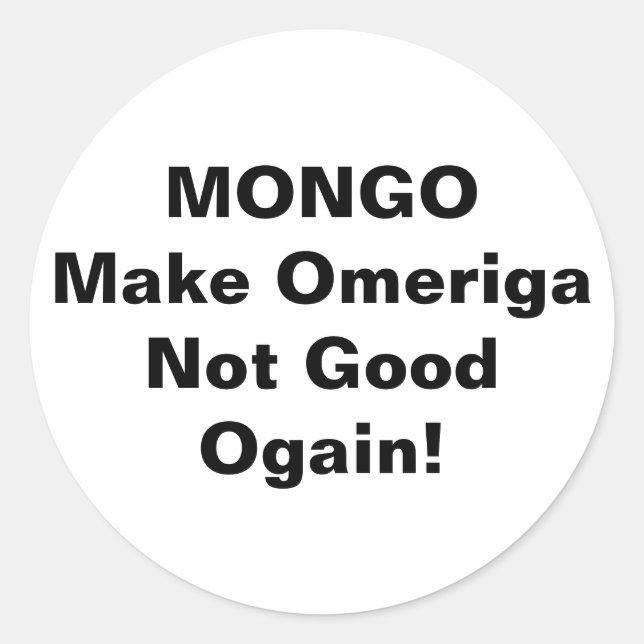 Pegatina Redonda MONGO drumpf Jeff Hankamer Artjunkhaus Comic Arts (Anverso)