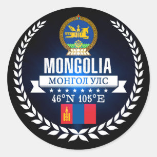 Pegatina Redonda Mongolia