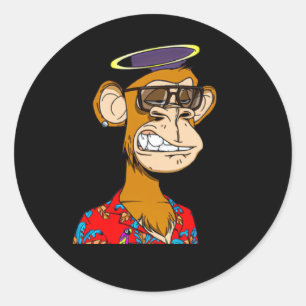 Pegatina Redonda Monkey NFT