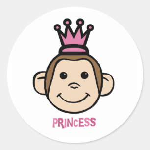 Pegatina Redonda Monkey Princes