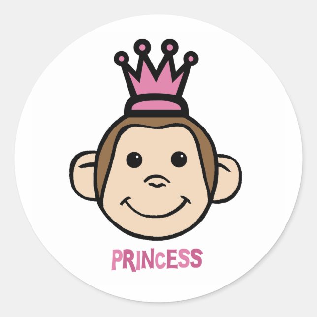 Pegatina Redonda Monkey Princes (Anverso)