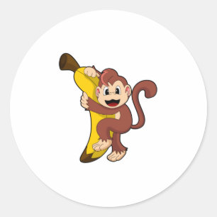 Pegatina Redonda Mono con banana (1).PNG