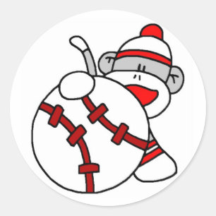 Pegatina Redonda Mono del Béisbol