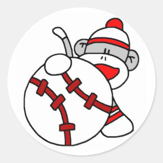 Pegatina Redonda Mono del Béisbol