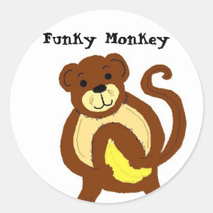 Pegatina Redonda Mono Funky