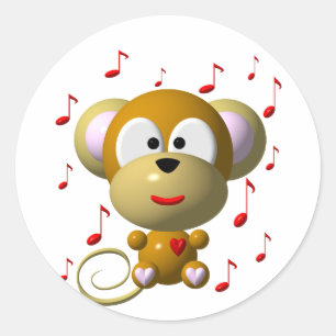 Pegatina Redonda Mono musical