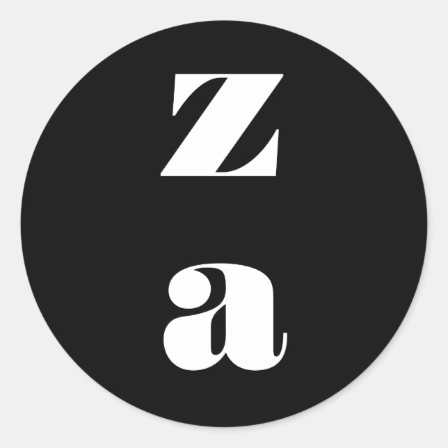 Pegatina Redonda Monogram Bold Black White Wedding Favor Envelope (Anverso)