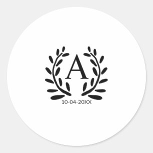 PEGATINA REDONDA MONOGRAM GROOMSMAN AGREGAR AÑO FECHA DE FECHA REGL