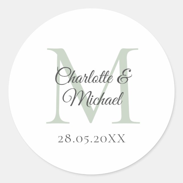 Pegatina Redonda Monograma   (Anverso)