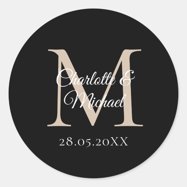 Pegatina Redonda Monograma (Anverso)