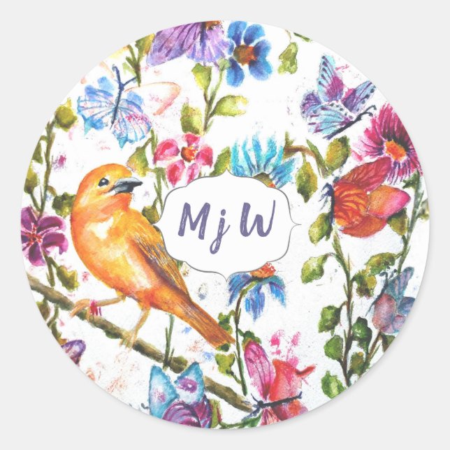 Pegatina Redonda Monograma (Anverso)