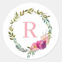Monograma Agua Laurel Flor Rosa