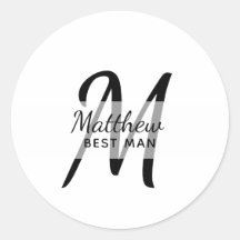 Monograma BEST MAN Groomsmen Groomsman Añadir nomb
