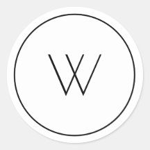 Monograma blanco minimalista simple letra W