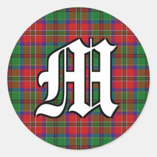 Pegatina Redonda Monograma clásico MacCulloch Tartan