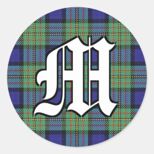 Pegatina Redonda Monograma clásico MacLaren Tartan
