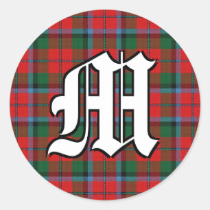 Pegatina Redonda Monograma clásico MacNaughton Tartan