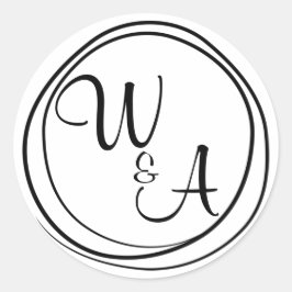 Pegatina Redonda Monograma com duas letras