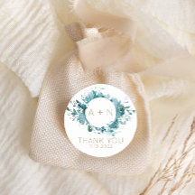 Monograma de acuarela agada verde azulada y dorada