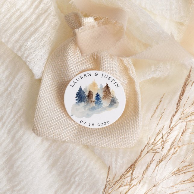 Pegatina Redonda Monograma de Árboles acuáticos de montaña rusa (Subido por el creador)