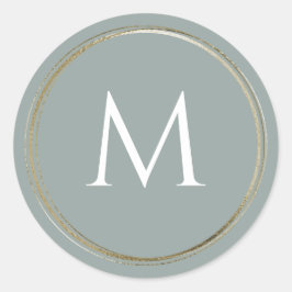 Pegatina Redonda Monograma de bosque de bosques Pequeñas etiquetas 