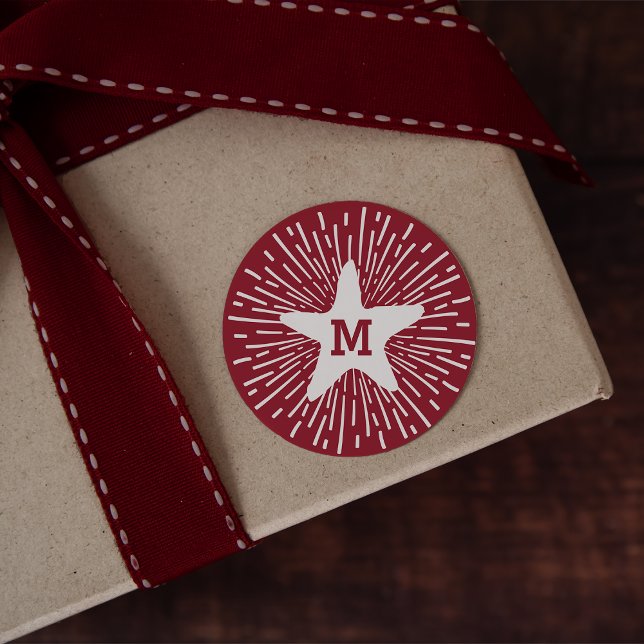 Pegatina Redonda Monograma de colofón de una estrella brillante (Subido por el creador)