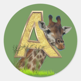 Pegatina Redonda Monograma de Cumpleaños Capital -letra A