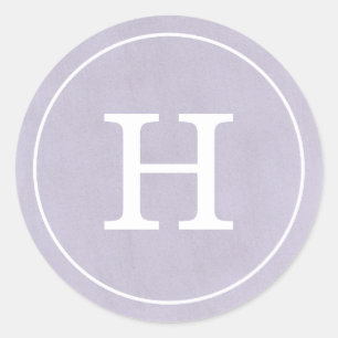 Pegatina Redonda Monograma de Debonair Lavender