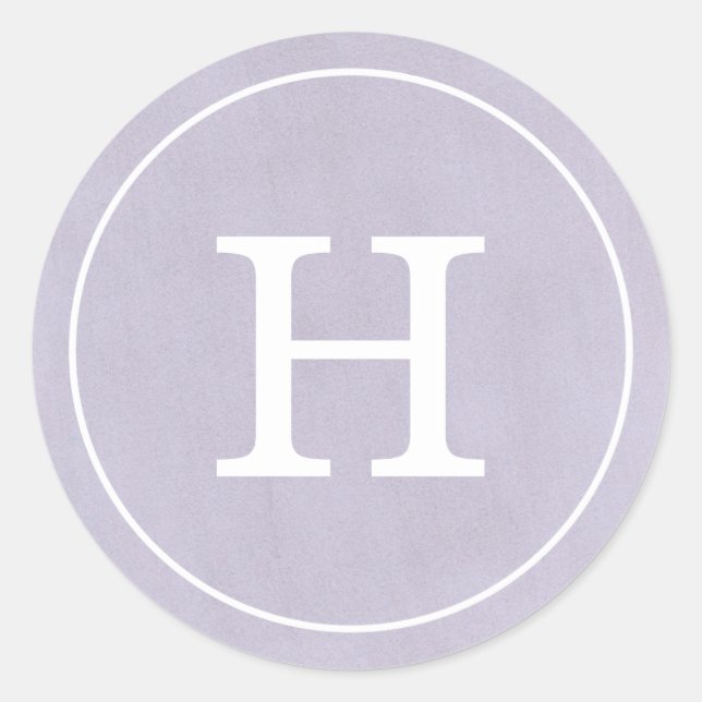Pegatina Redonda Monograma de Debonair Lavender (Anverso)