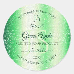 Pegatina Redonda Monograma de etiquetas de producto de Purpurina ve