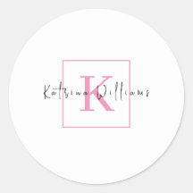 Monograma de guión rosado del logotipo de promoció