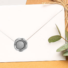 Pegatina Redonda Monograma de iniciaciones de cera de deslizamiento