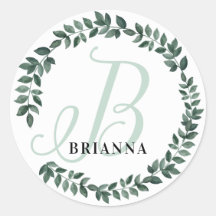 Monograma de letra B Nombre personalizado Botánico
