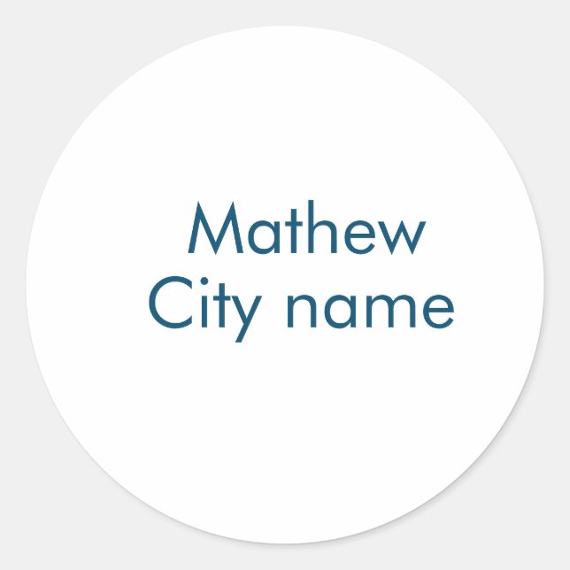 Pegatina Redonda monograma de letra inicial simple agrega tu nombre (Anverso)