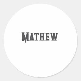 Pegatina Redonda monograma de letra inicial simple agrega tu nombre