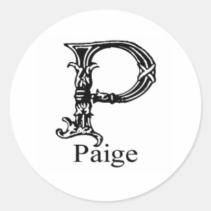 Pegatina Redonda Monograma de lujo: Paige
