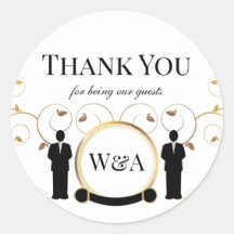 Monograma de oro masculino Boda LGBTQ