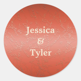 Pegatina Redonda Monograma de San Valentín.