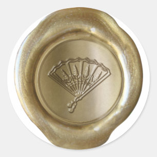 Pegatina Redonda Monograma de sellado de cera - Oro - VENTILADOR -