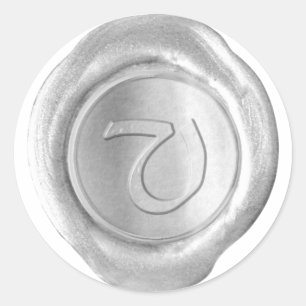 Pegatina Redonda Monograma de sellado de cera - Plata - Estilo artí