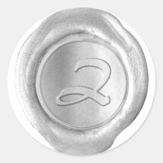 Pegatina Redonda Monograma de sellado de cera - Plata - Estilo artí