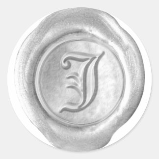 Pegatina Redonda Monograma de sellado de cera - Plata - Inglés anti